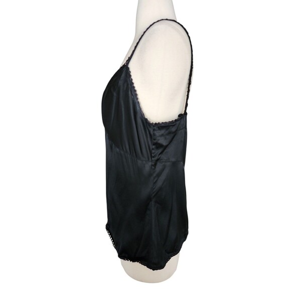 Express Design Studio Babydoll Silk Tank Womens Large Vintage Y2K Black Camisole - Picture 2 of 8
